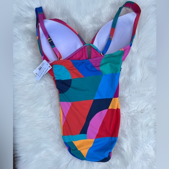 ๐ Bleu Rod Beattie Women's Geometric One-Piece Swimsuit One Piece Swim Size 6 - Picture 3 of 10